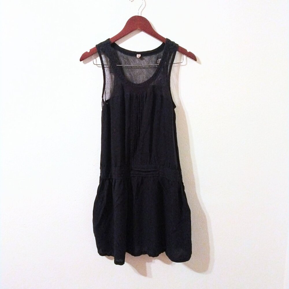 Springfield black net pleated dress